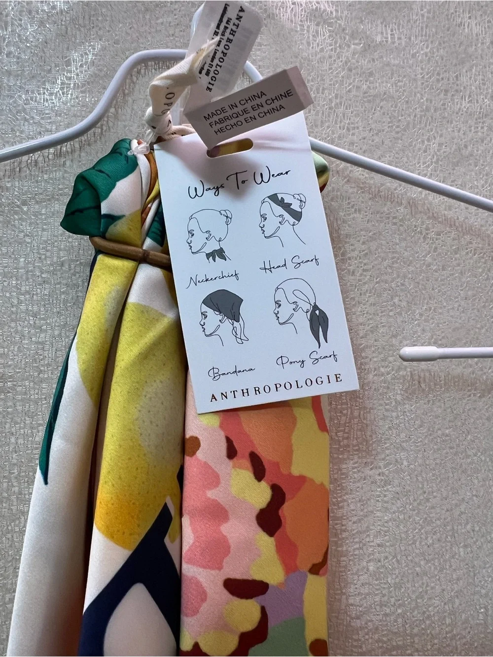 Anthropologie Head Scarfs in Gardenia, nwt
